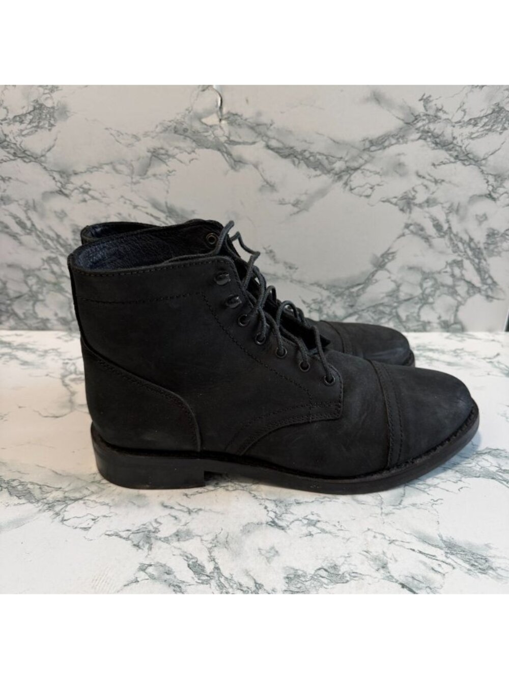 Thursday Boot Men 12 Captain Boots Combat Black Leather Ankle LaceUp Shoe Casual